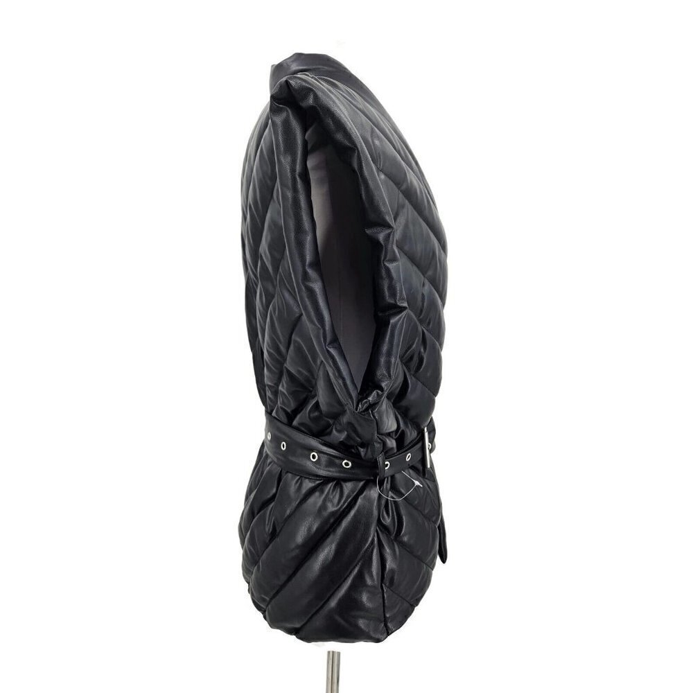 New BlankNYC Under the Radar Vest Womens S Black Vegan Leather Quilted Blank NYC - Picture 3 of 10